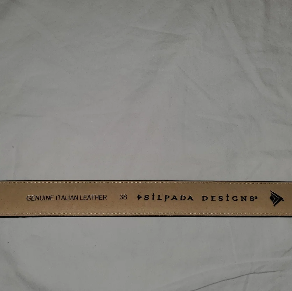 Silpada black leather belt silver
